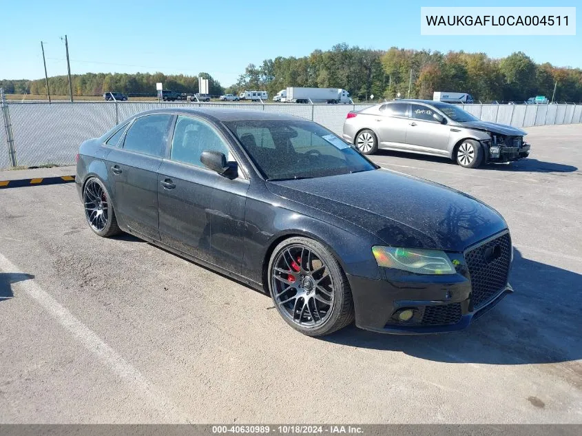 2012 Audi S4 3.0 Premium Plus VIN: WAUKGAFL0CA004511 Lot: 40630989