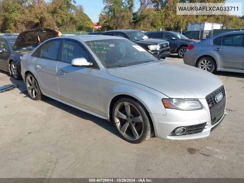 2012 Audi S4 3.0 Premium Plus VIN: WAUKGAFLXCA033711 Lot: 40728914