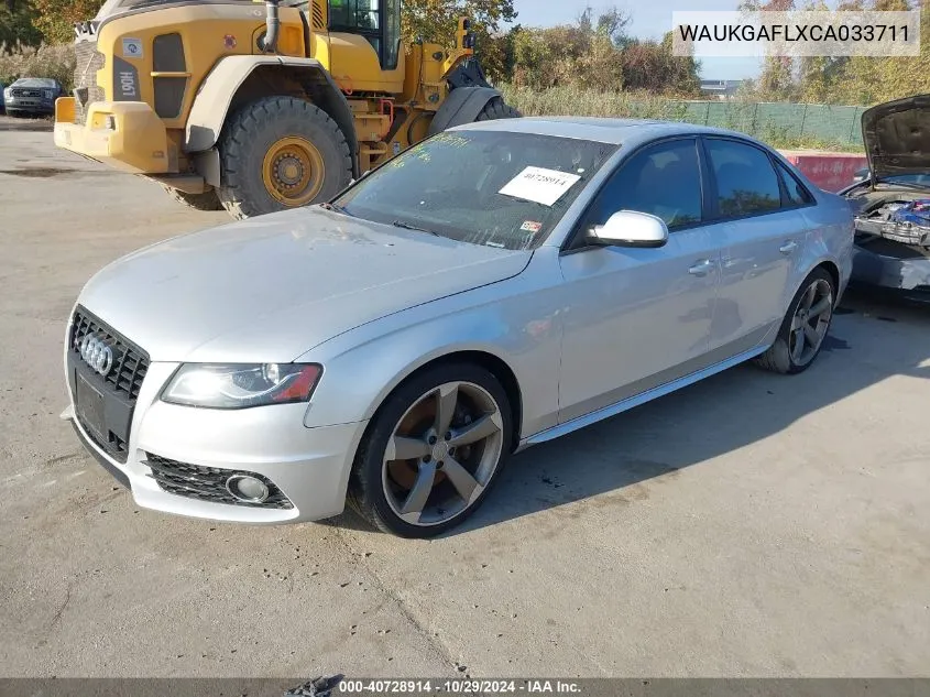 2012 Audi S4 3.0 Premium Plus VIN: WAUKGAFLXCA033711 Lot: 40728914