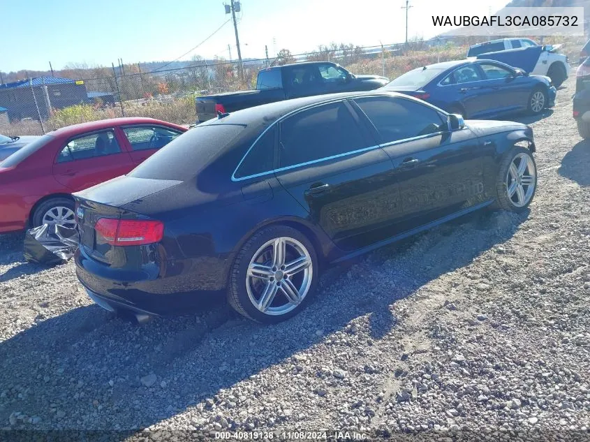 2012 Audi S4 3.0 Premium Plus VIN: WAUBGAFL3CA085732 Lot: 40819138