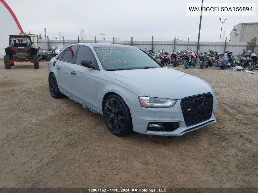 2013 Audi S4 VIN: WAUBGCFL5DA156894 Lot: 12067162