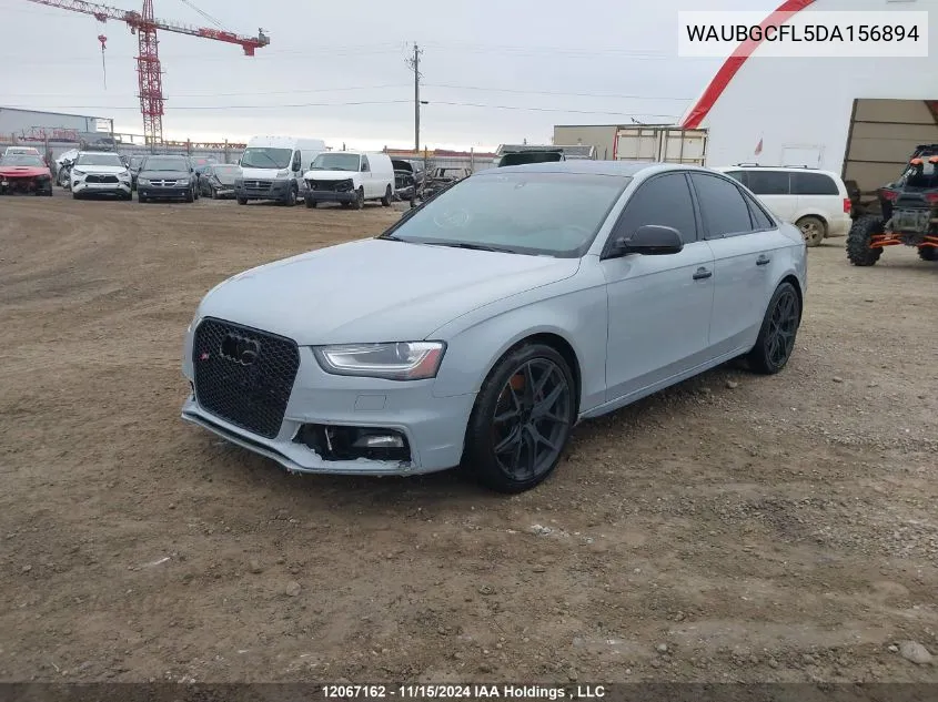 2013 Audi S4 VIN: WAUBGCFL5DA156894 Lot: 12067162