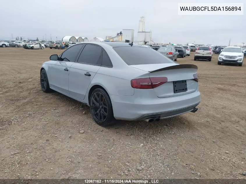 2013 Audi S4 VIN: WAUBGCFL5DA156894 Lot: 12067162