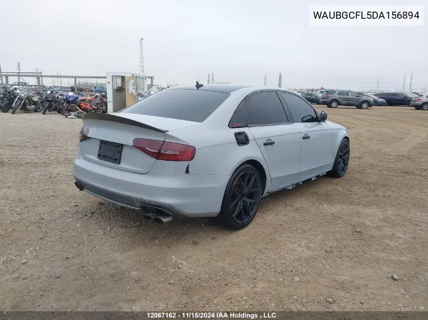 2013 Audi S4 VIN: WAUBGCFL5DA156894 Lot: 12067162