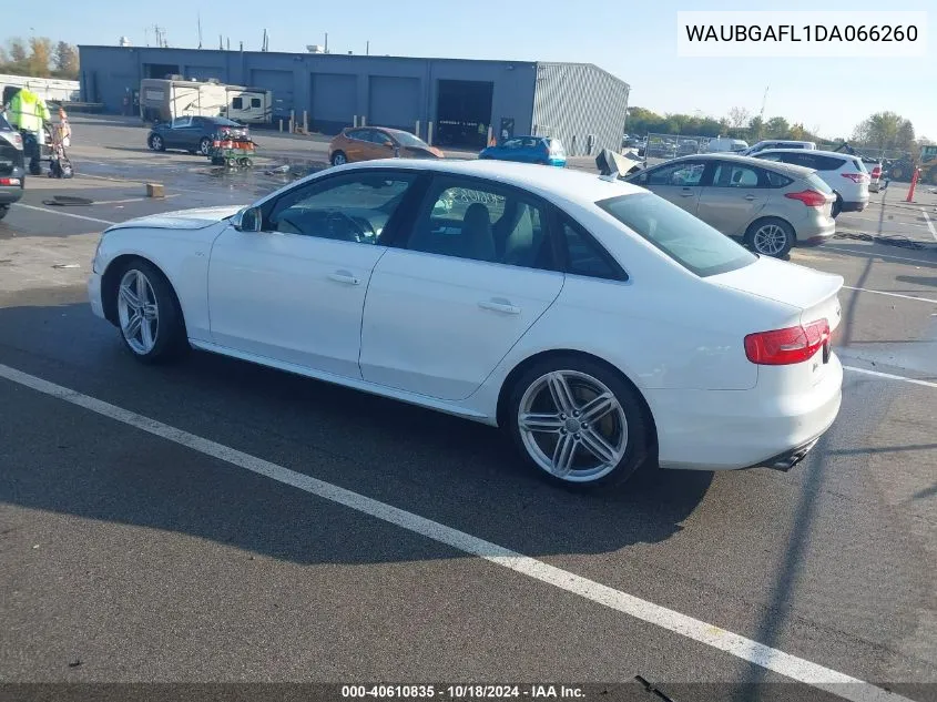 2013 Audi S4 3.0T Premium Plus VIN: WAUBGAFL1DA066260 Lot: 40610835