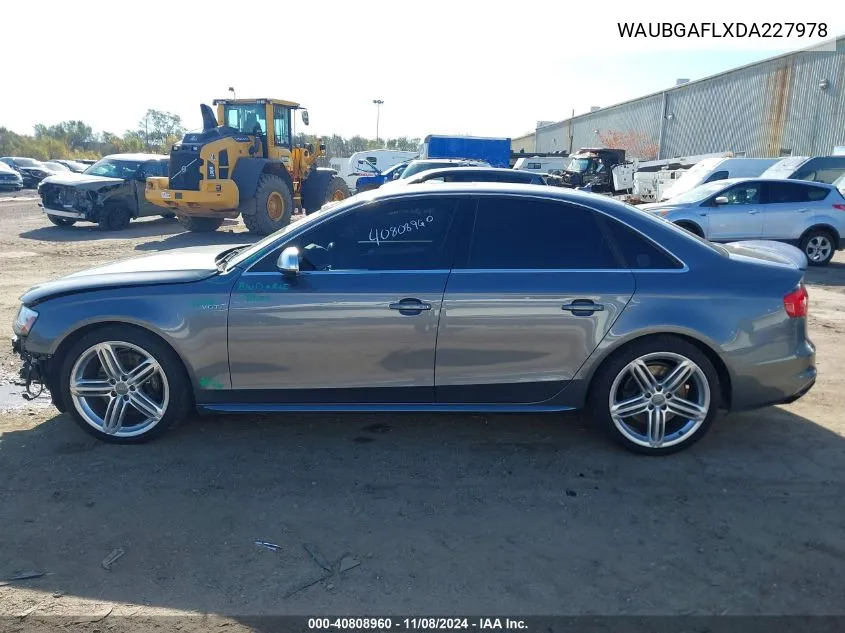 2013 Audi S4 3.0T Premium Plus VIN: WAUBGAFLXDA227978 Lot: 40808960