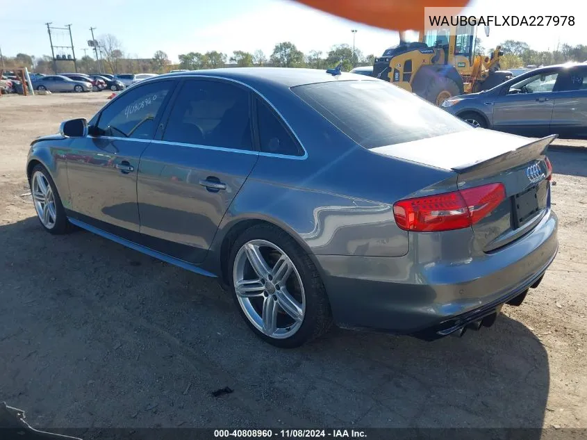 2013 Audi S4 3.0T Premium Plus VIN: WAUBGAFLXDA227978 Lot: 40808960