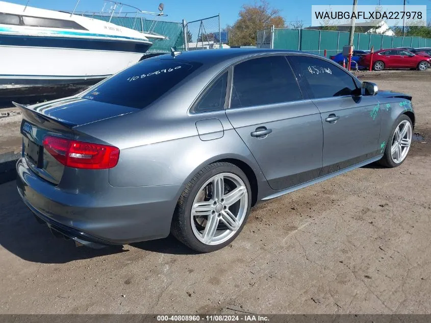 2013 Audi S4 3.0T Premium Plus VIN: WAUBGAFLXDA227978 Lot: 40808960