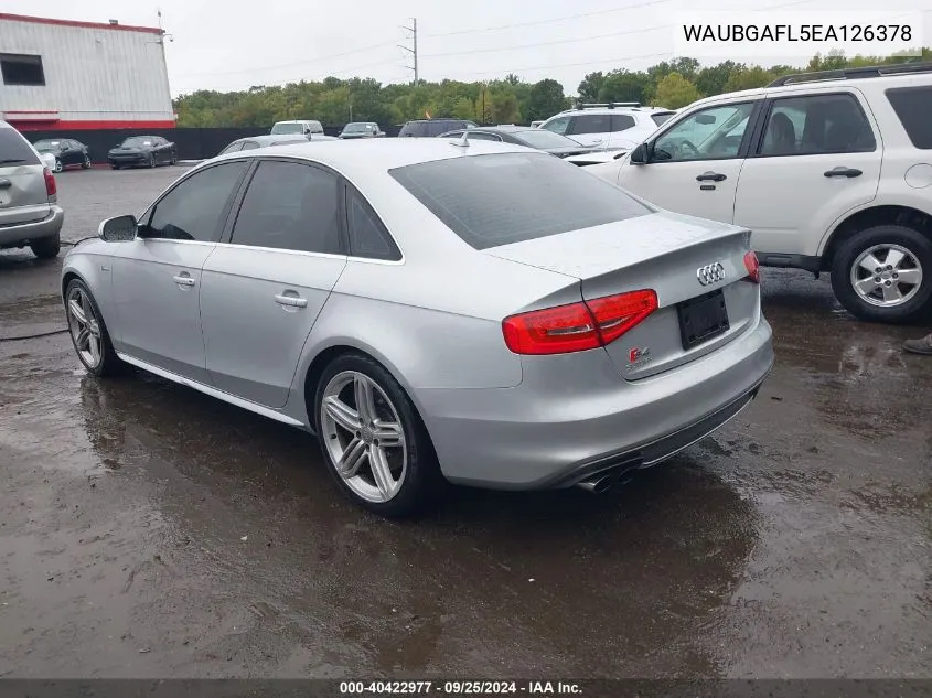 WAUBGAFL5EA126378 2014 Audi S4 3.0T Premium Plus