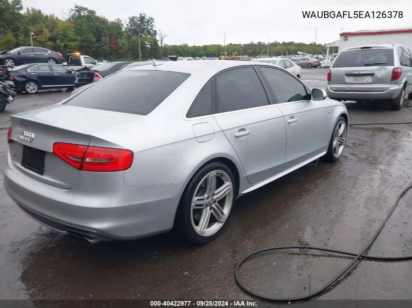 2014 Audi S4 3.0T Premium Plus VIN: WAUBGAFL5EA126378 Lot: 40422977