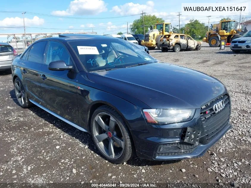 2014 Audi S4 3.0T Premium Plus VIN: WAUBGAFLXEA151647 Lot: 40445041