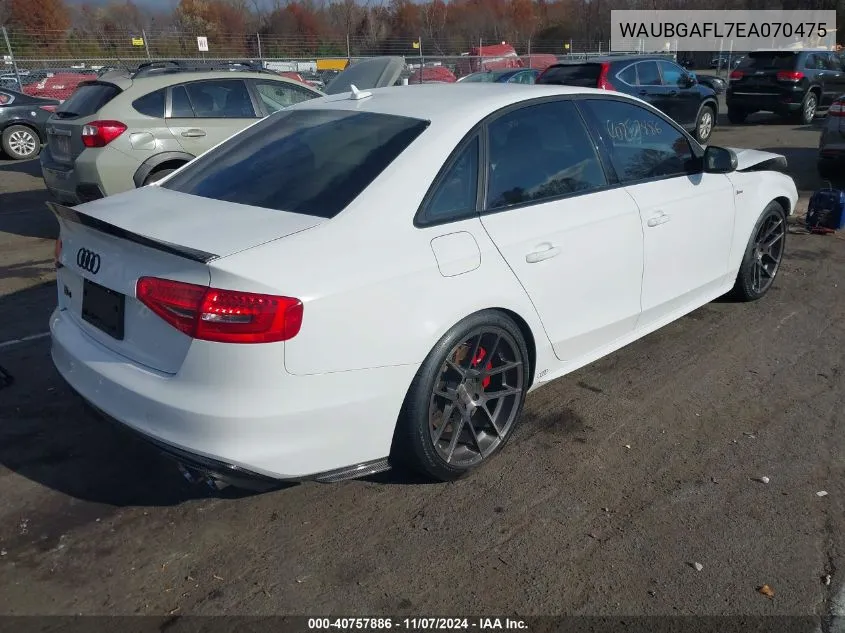 2014 Audi S4 3.0T Premium Plus VIN: WAUBGAFL7EA070475 Lot: 40757886