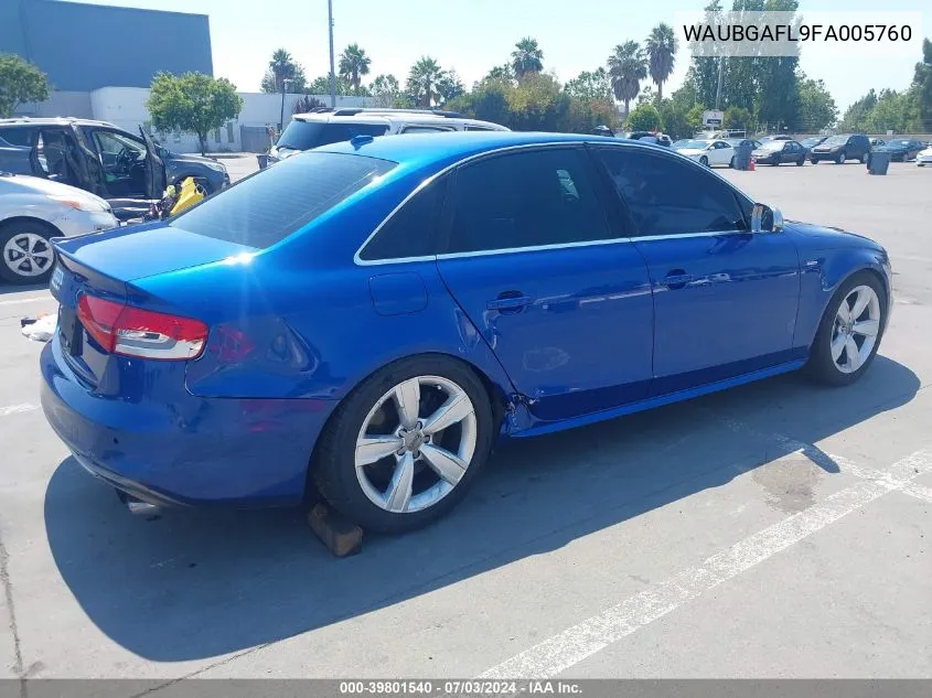 WAUBGAFL9FA005760 2015 Audi S4 3.0T Premium Plus