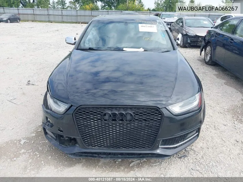 2015 Audi S4 3.0T Premium Plus VIN: WAUBGAFL0FA066267 Lot: 40121087