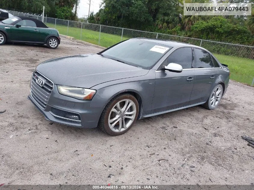 2015 Audi S4 Premium Plus VIN: WAUBGAFL4FA079443 Lot: 40346815