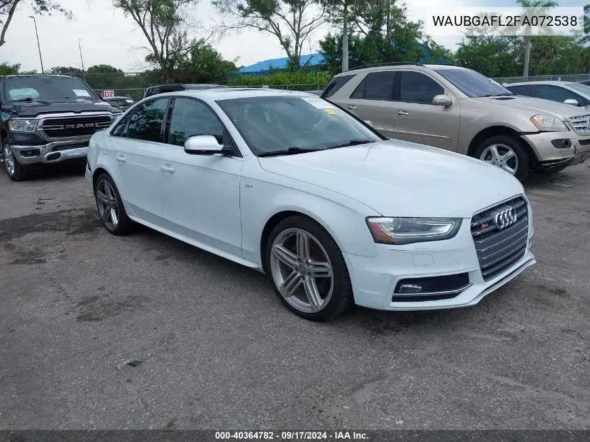 WAUBGAFL2FA072538 2015 Audi S4 Premium Plus