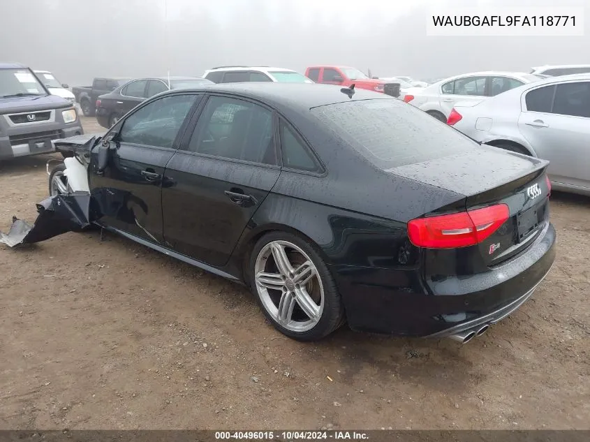 2015 Audi S4 3.0T Premium Plus VIN: WAUBGAFL9FA118771 Lot: 40496015