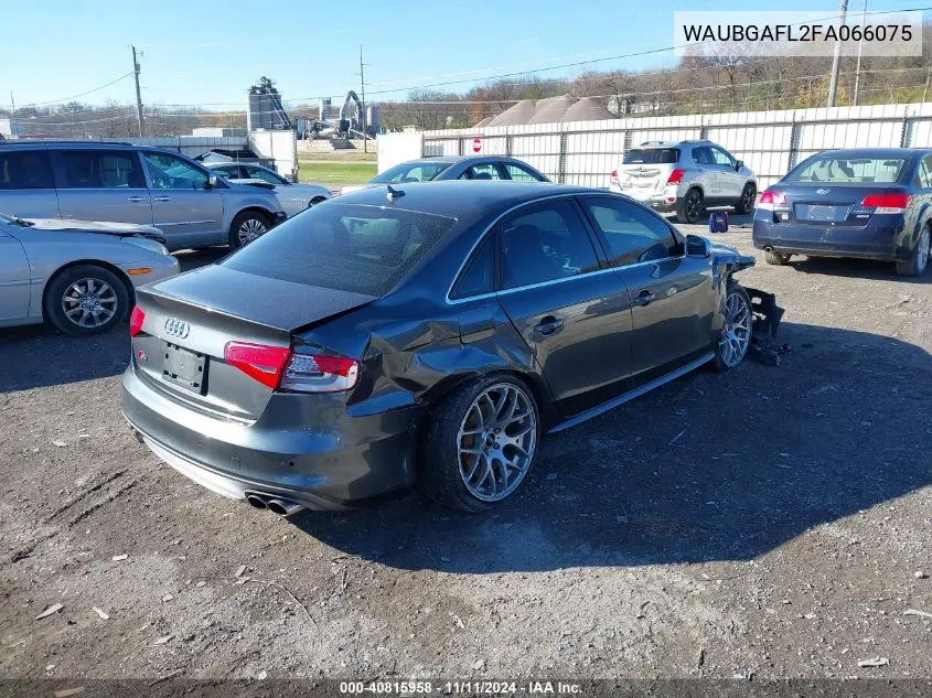 2015 Audi S4 3.0T Premium Plus VIN: WAUBGAFL2FA066075 Lot: 40815958