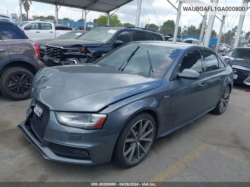 WAUBGAFL1GA000800 2016 Audi S4 3.0T Premium Plus