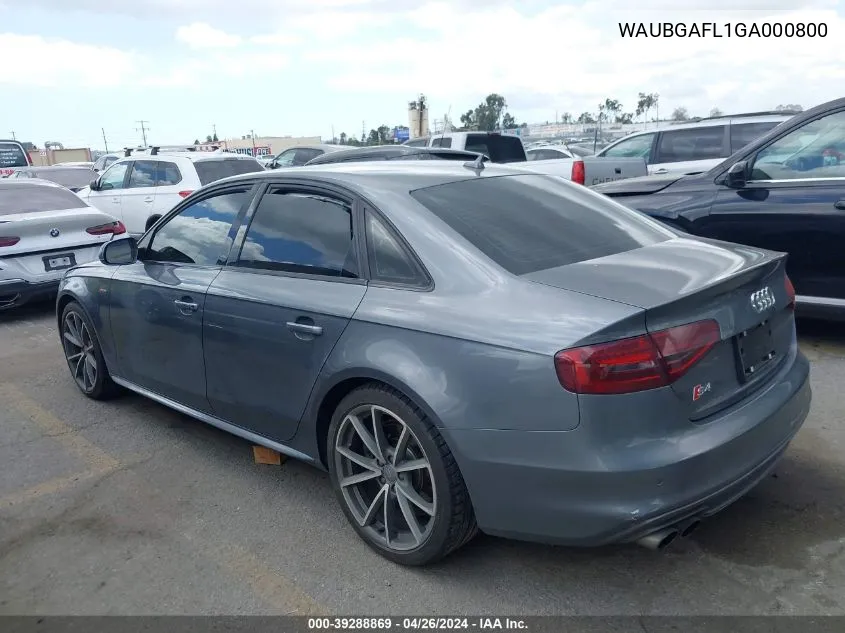 WAUBGAFL1GA000800 2016 Audi S4 3.0T Premium Plus