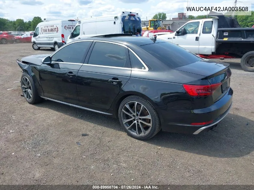 WAUC4AF42JA003508 2018 Audi S4 3.0T Premium Plus