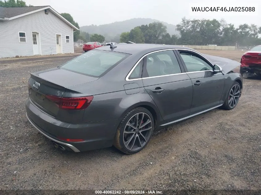 2018 Audi S4 3.0T Premium Plus VIN: WAUC4AF46JA025088 Lot: 40062242