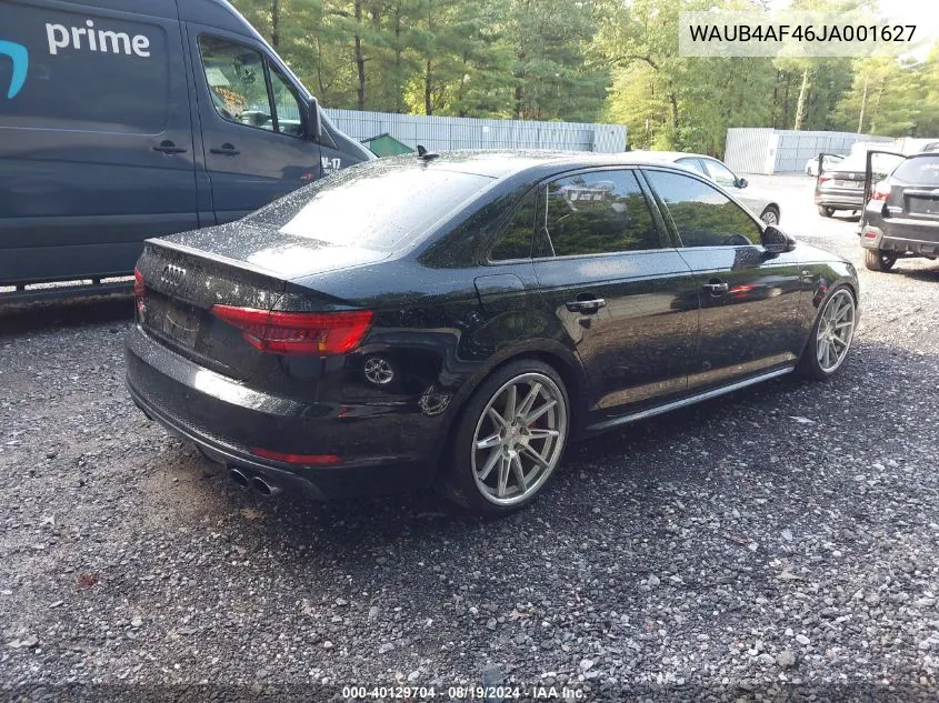 2018 Audi S4 3.0T Premium Plus VIN: WAUB4AF46JA001627 Lot: 40129704