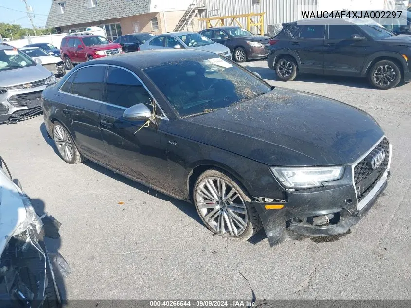 2018 Audi S4 3.0T Premium Plus VIN: WAUC4AF4XJA002297 Lot: 40265544