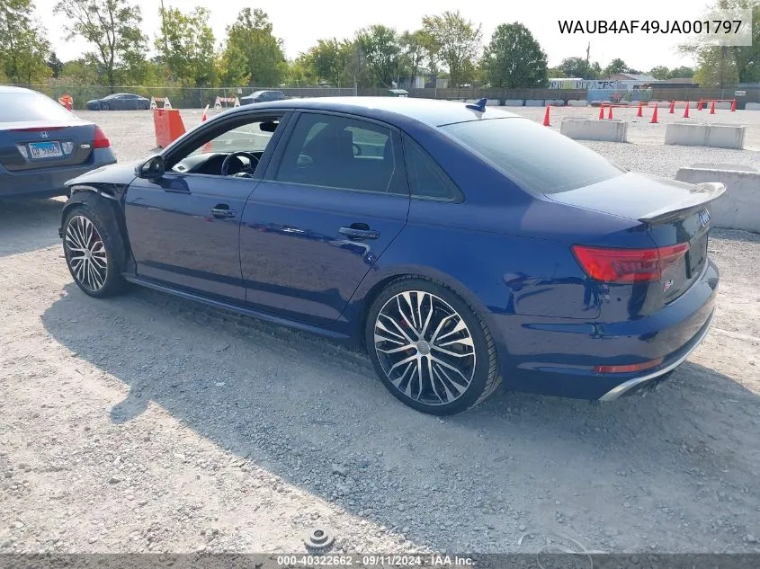 WAUB4AF49JA001797 2018 Audi S4 Premium Plus