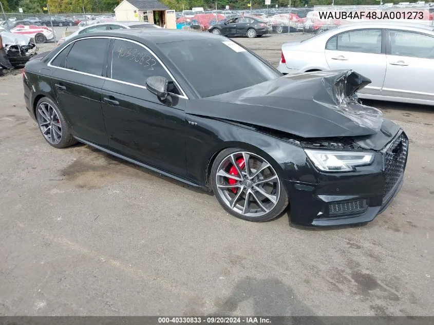 WAUB4AF48JA001273 2018 Audi S4 3.0T Premium Plus