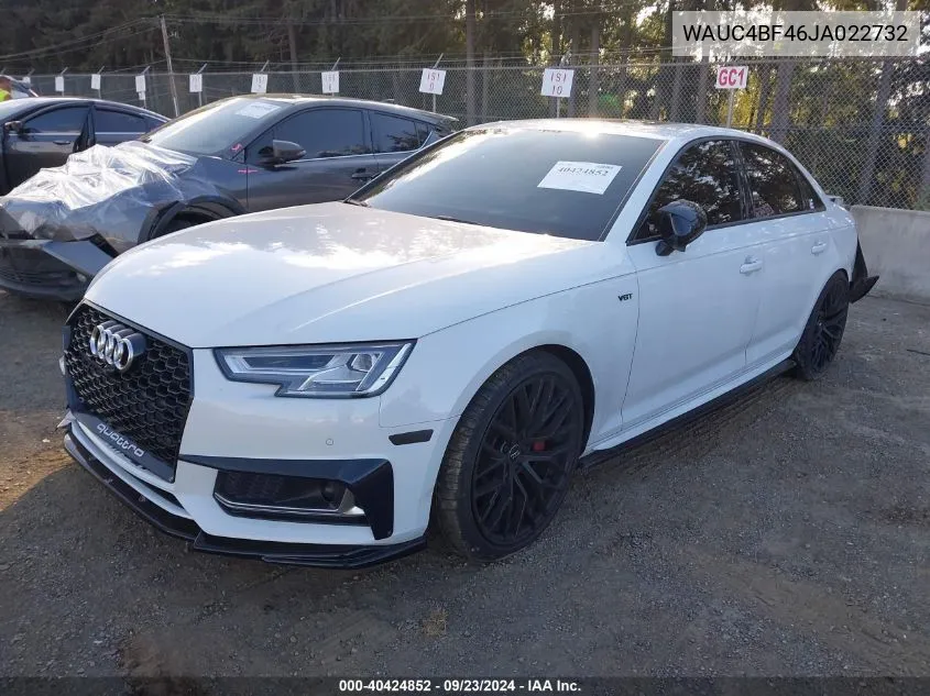 2018 Audi S4 3.0T Premium Plus VIN: WAUC4BF46JA022732 Lot: 40424852