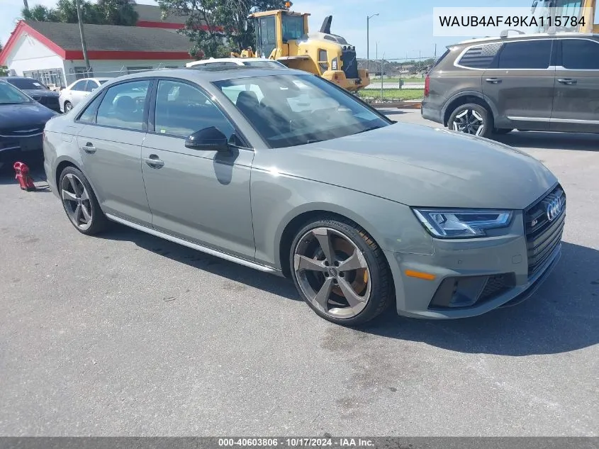 2019 Audi S4 Premium Plus VIN: WAUB4AF49KA115784 Lot: 40603806