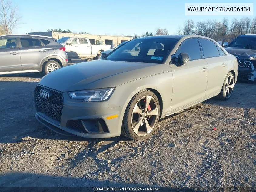 2019 Audi S4 3.0T Premium VIN: WAUB4AF47KA006434 Lot: 40817080