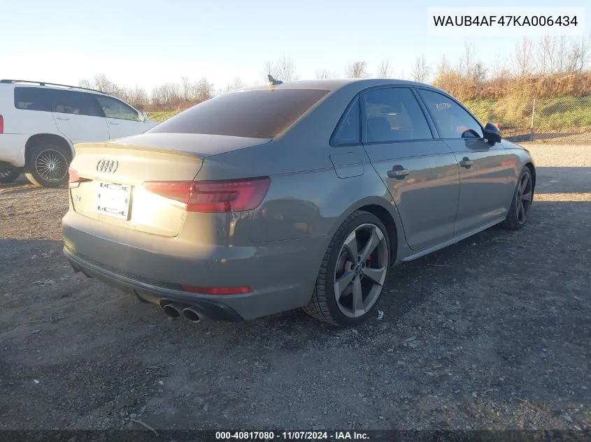 2019 Audi S4 3.0T Premium VIN: WAUB4AF47KA006434 Lot: 40817080