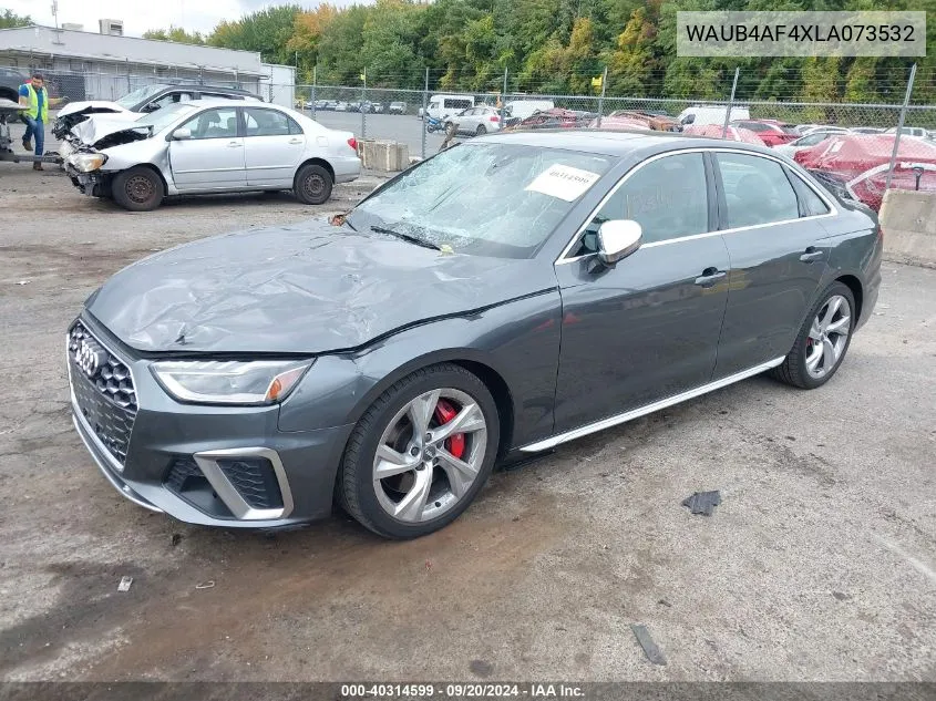 2020 Audi S4 Premium Plus Tfsi Quattro Tiptronic VIN: WAUB4AF4XLA073532 Lot: 40314599