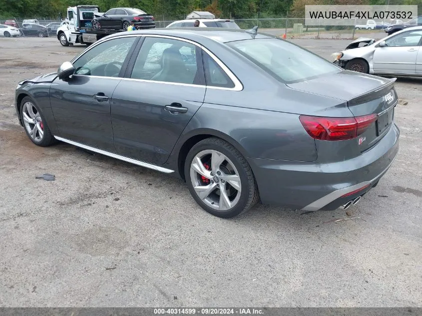 2020 Audi S4 Premium Plus Tfsi Quattro Tiptronic VIN: WAUB4AF4XLA073532 Lot: 40314599