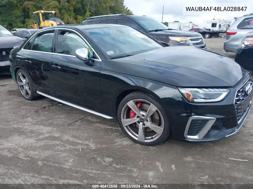 2020 Audi S4 Premium Plus Tfsi Quattro Tiptronic VIN: WAUB4AF48LA028847 Lot: 40412556