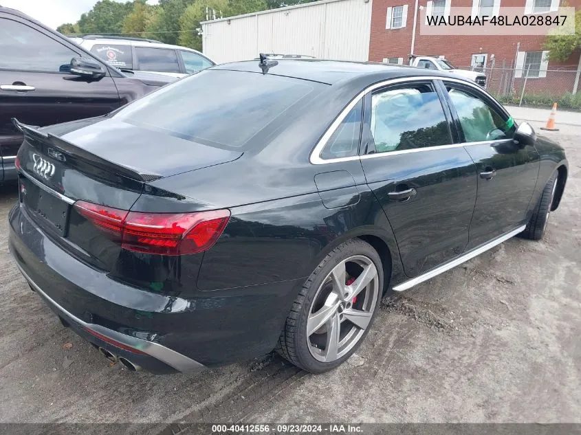 2020 Audi S4 Premium Plus Tfsi Quattro Tiptronic VIN: WAUB4AF48LA028847 Lot: 40412556