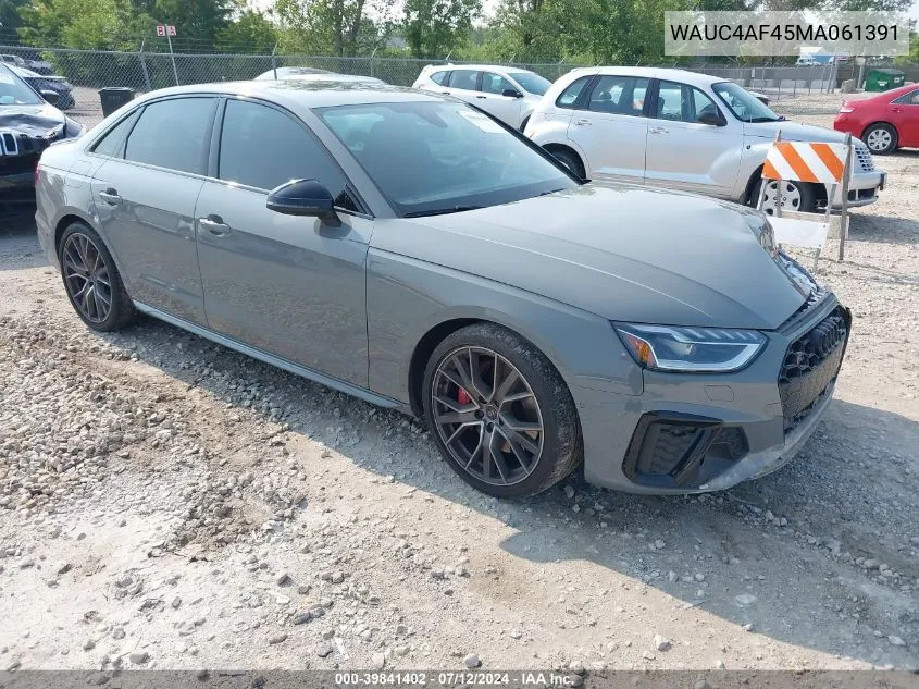 WAUC4AF45MA061391 2021 Audi S4 Prestige Tfsi Quattro Tiptronic