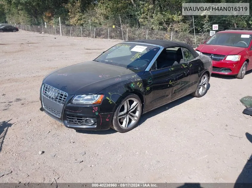 2010 Audi S5 3.0 Premium Plus VIN: WAUVGAFH4AN016319 Lot: 40238960