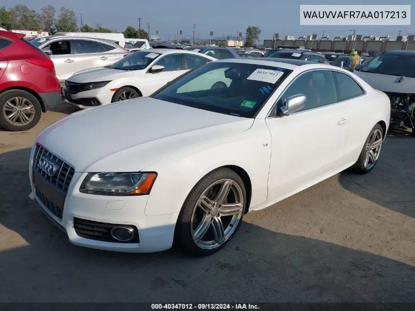 2010 Audi S5 4.2 Premium Plus VIN: WAUVVAFR7AA017213 Lot: 40347012