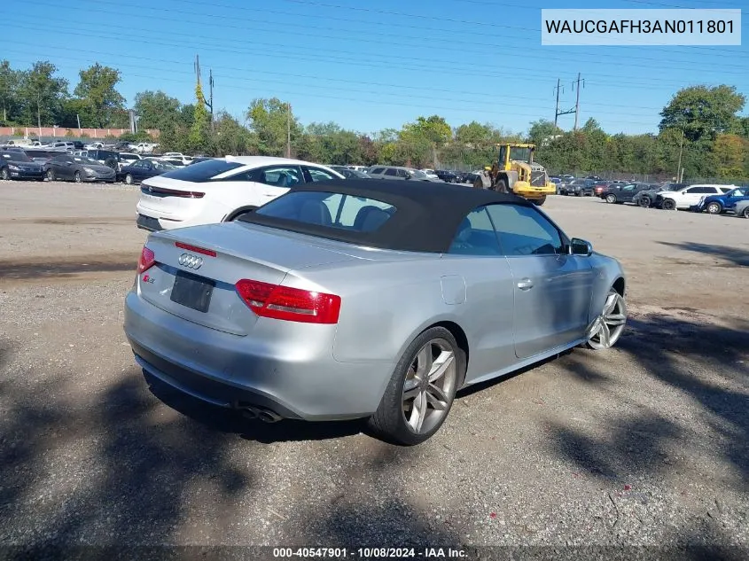 2010 Audi S5 Premium Plus VIN: WAUCGAFH3AN011801 Lot: 40547901