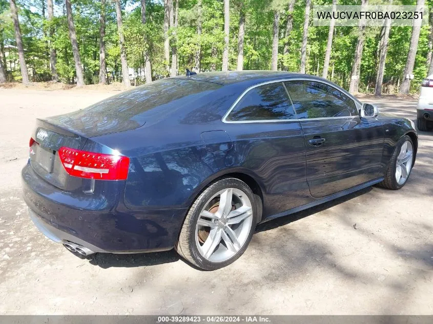 2011 Audi S5 4.2 Premium Plus VIN: WAUCVAFR0BA023251 Lot: 39289423