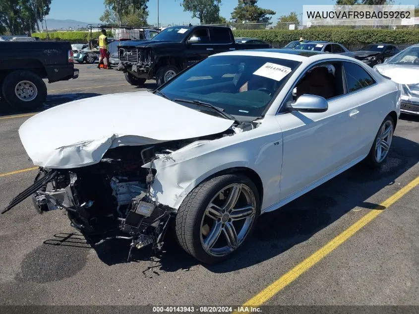 WAUCVAFR9BA059262 2011 Audi S5 Premium Plus