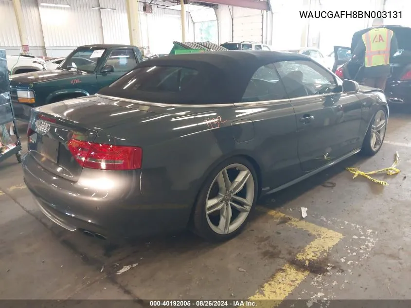 2011 Audi S5 3.0 Premium Plus VIN: WAUCGAFH8BN003131 Lot: 40192005