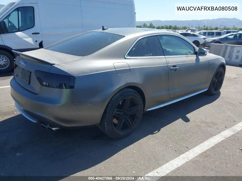 WAUCVAFRXBA080508 2011 Audi S5 4.2 Premium Plus