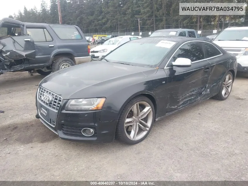 2011 Audi S5 4.2 Premium Plus VIN: WAUCVAFR7BA034795 Lot: 40640207