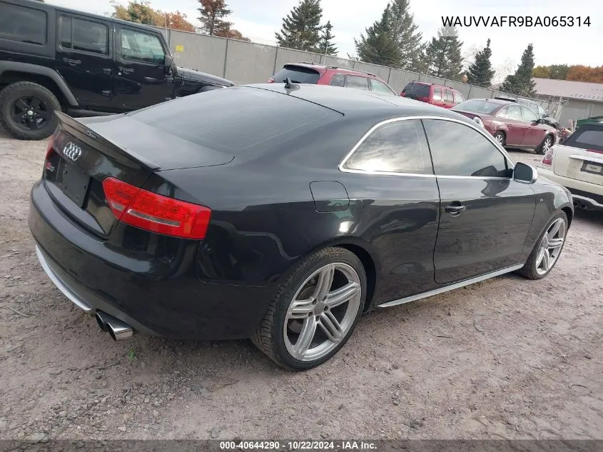 2011 Audi S5 4.2 Premium Plus VIN: WAUVVAFR9BA065314 Lot: 40644290