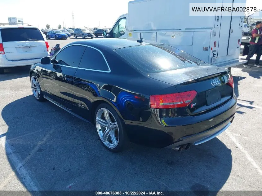 WAUVVAFR4BA002878 2011 Audi S5 4.2 Premium Plus