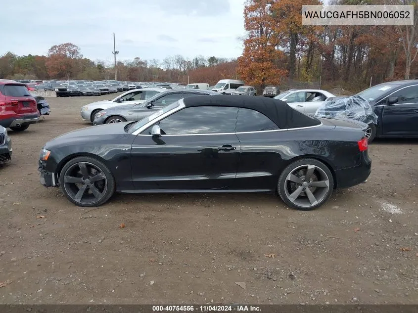 2011 Audi S5 3.0 Premium Plus VIN: WAUCGAFH5BN006052 Lot: 40754556